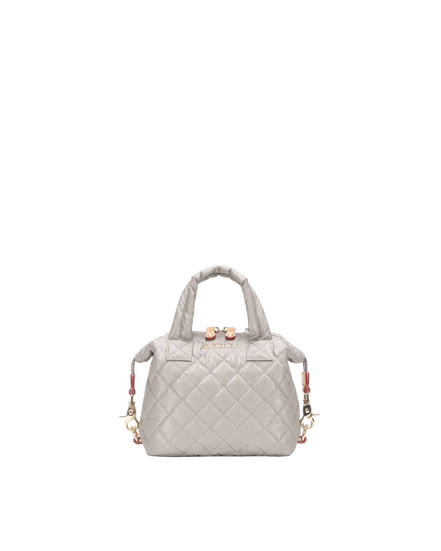 MZ WALLACE MICRO SUTTON BAG IN PEARL METALLIC