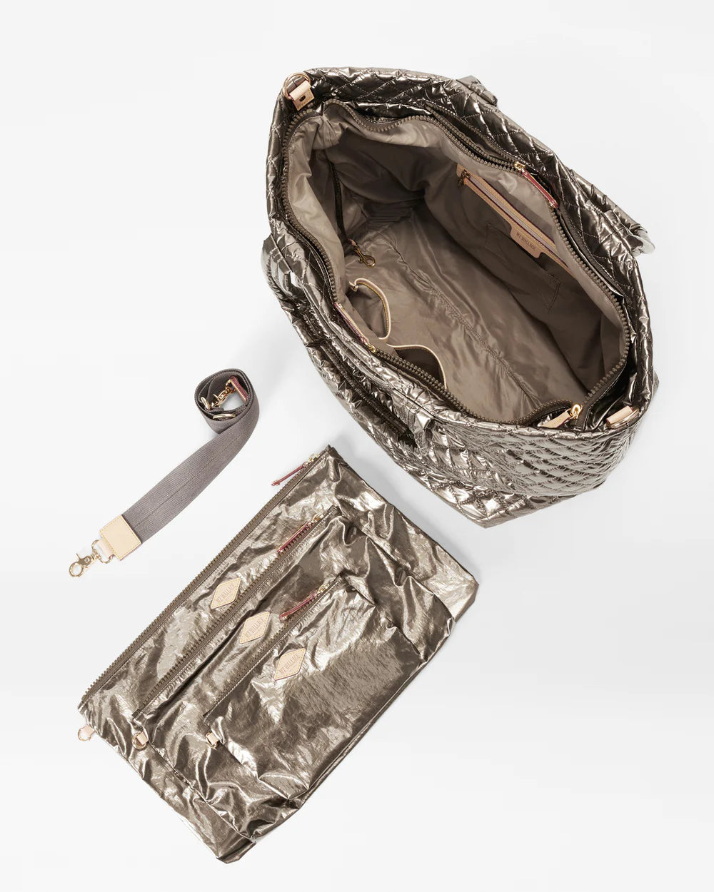 MZ WALLACE LARGE METRO TOTE DELUXE IN MOONDUST