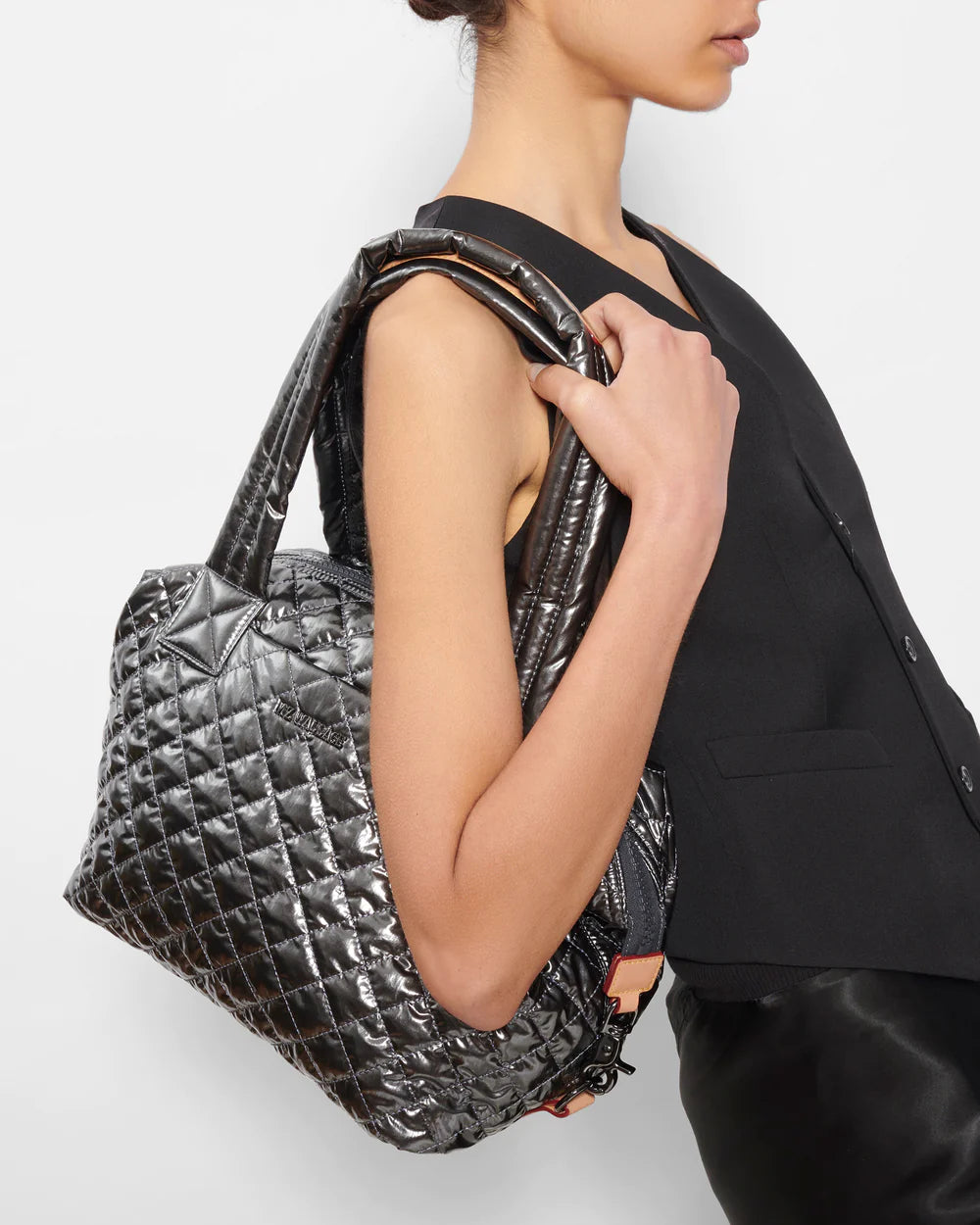 MZ WALLACE MEDIUM SUTTON DELUXE IN ANTHRACITE METALLIC
