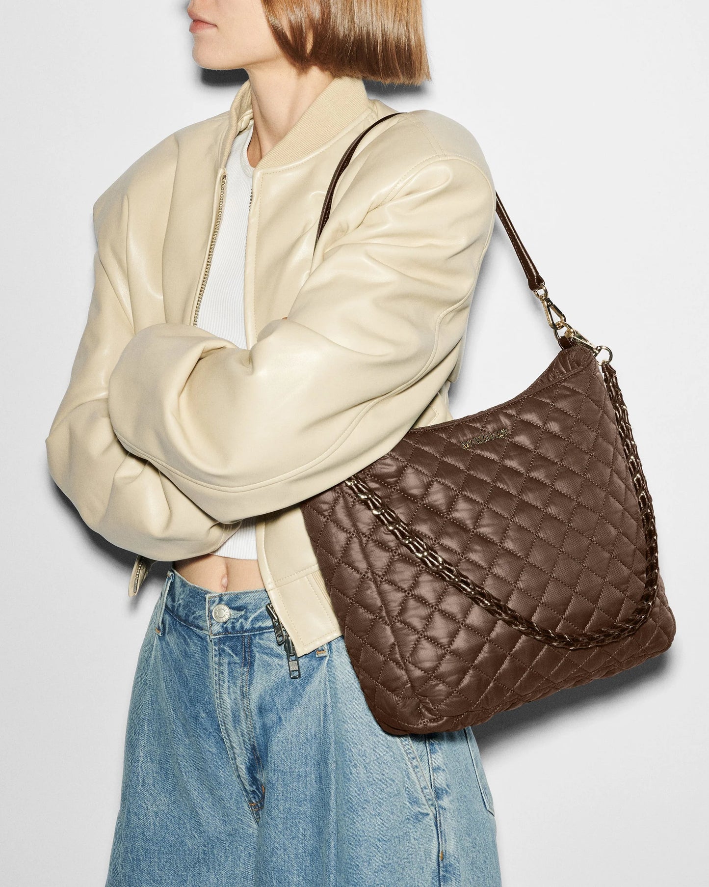 MZ WALLACE CROSBY HOBO IN WALNUT