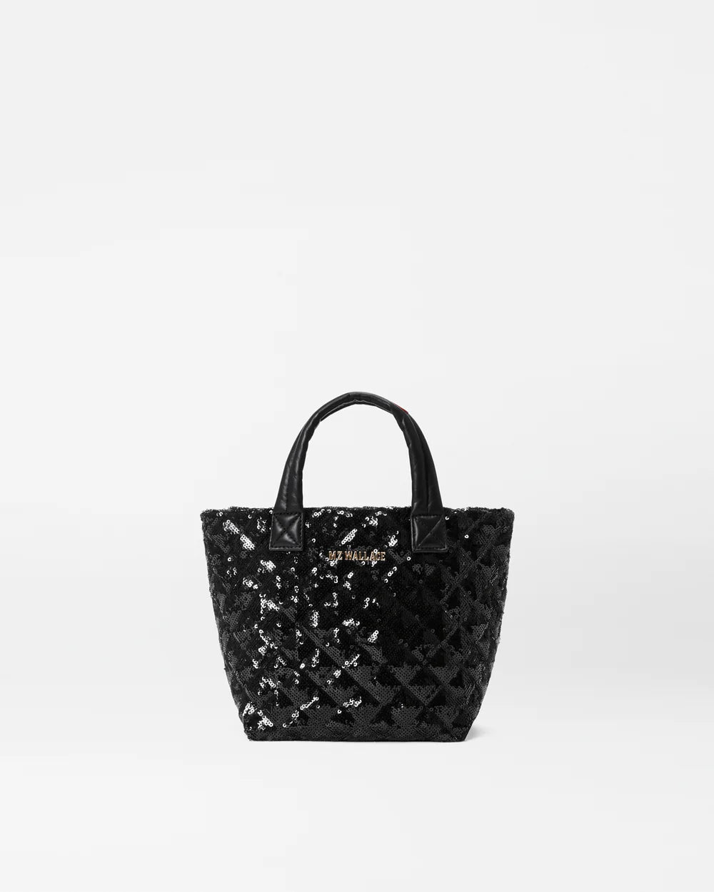 MZ WALLACE MICRO METRO TOTE DELUXE IN BLACK SEQUIN