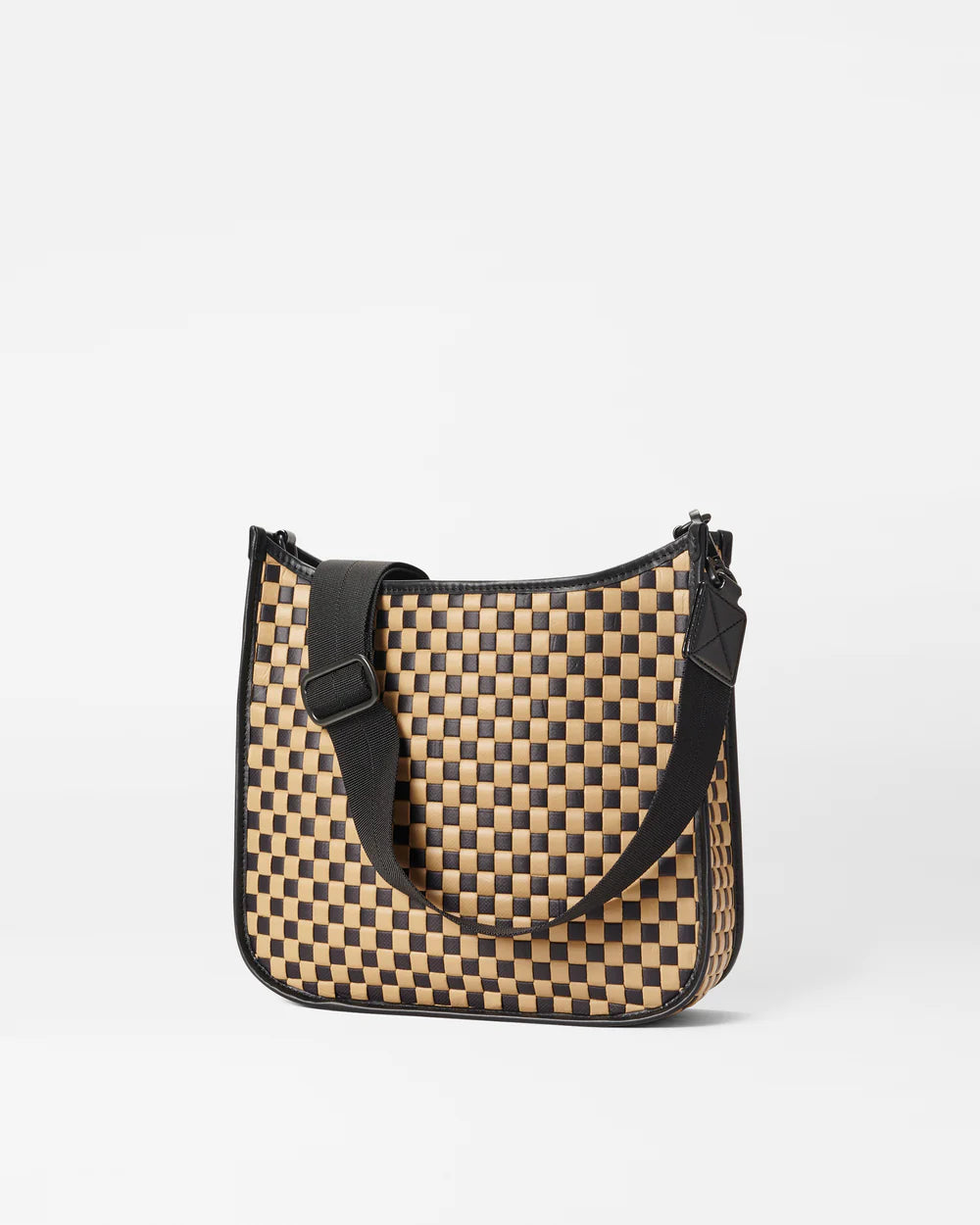 MZ WALLACE WOVEN BOX CROSSBODY IN CAMEL AND BLACK