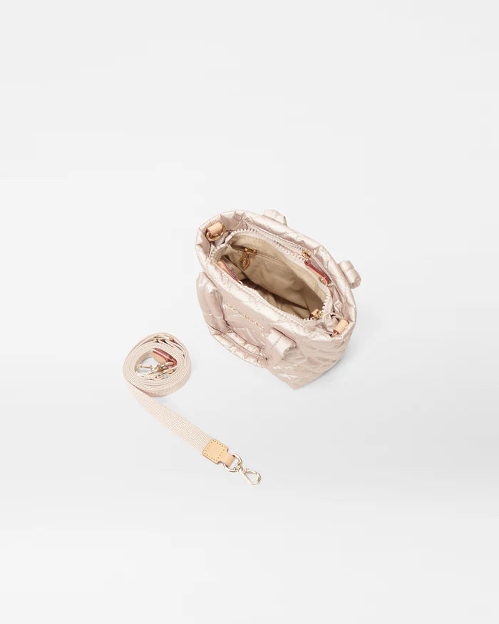 MZ WALLACE PETITE METRO TOTE DELUXE IN ROSE GOLD METALLIC