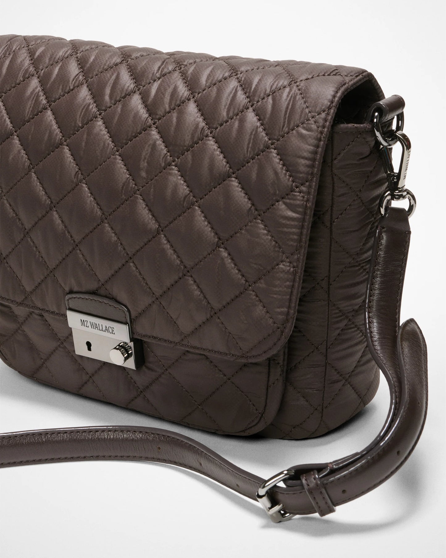 MZ WALLACE CROSBY LOCK CROSSBODY BAG IN ESPRESSO