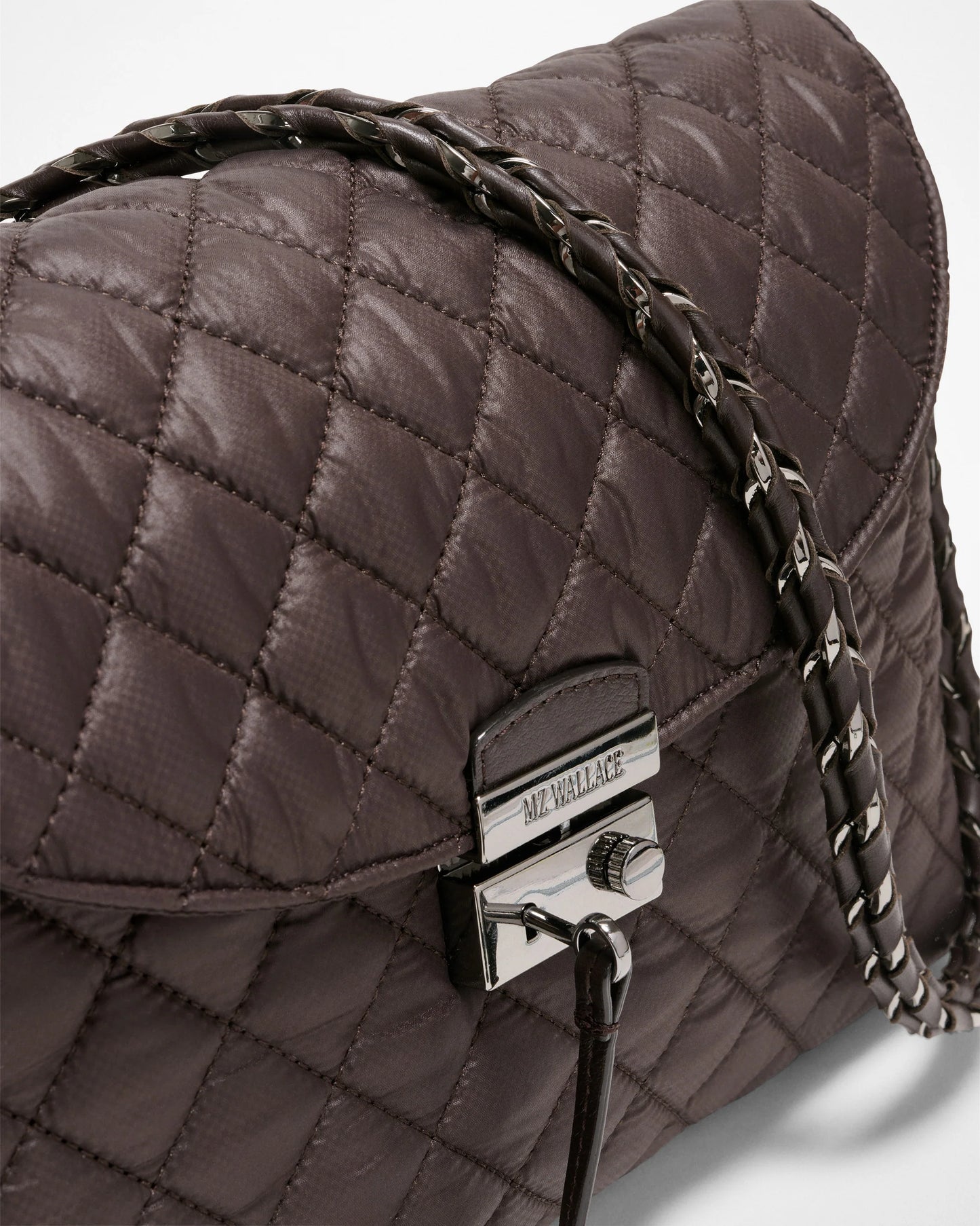 MZ WALLACE CROSBY LOCK SHOULDER BAG IN ESPRESSO