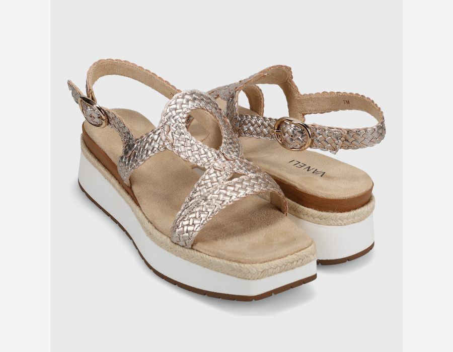 VANELI EMALIA SANDAL IN SHELL WOVEN NAPPA