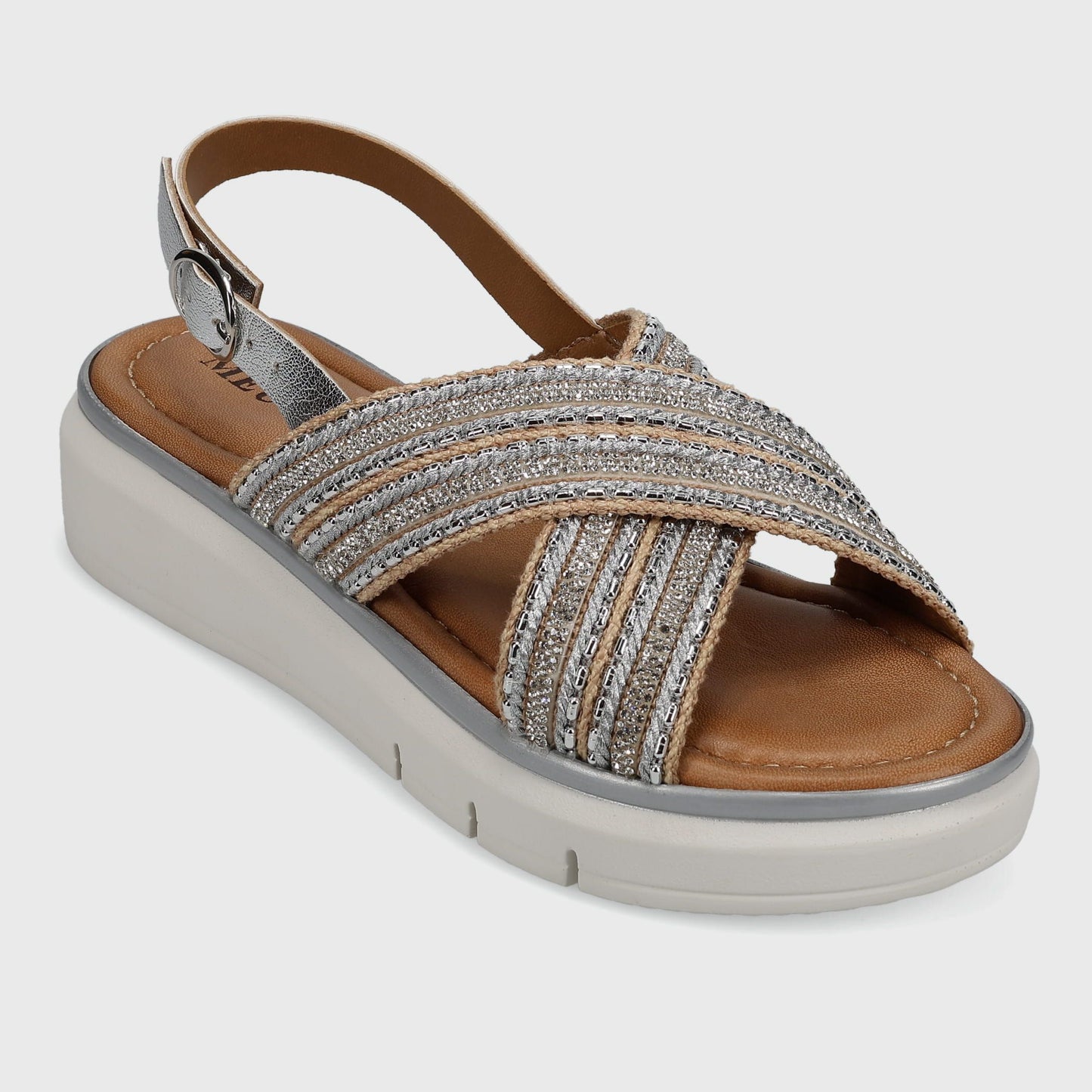 SESTO MEUCCI SANDAL IN NATURAL SILVER