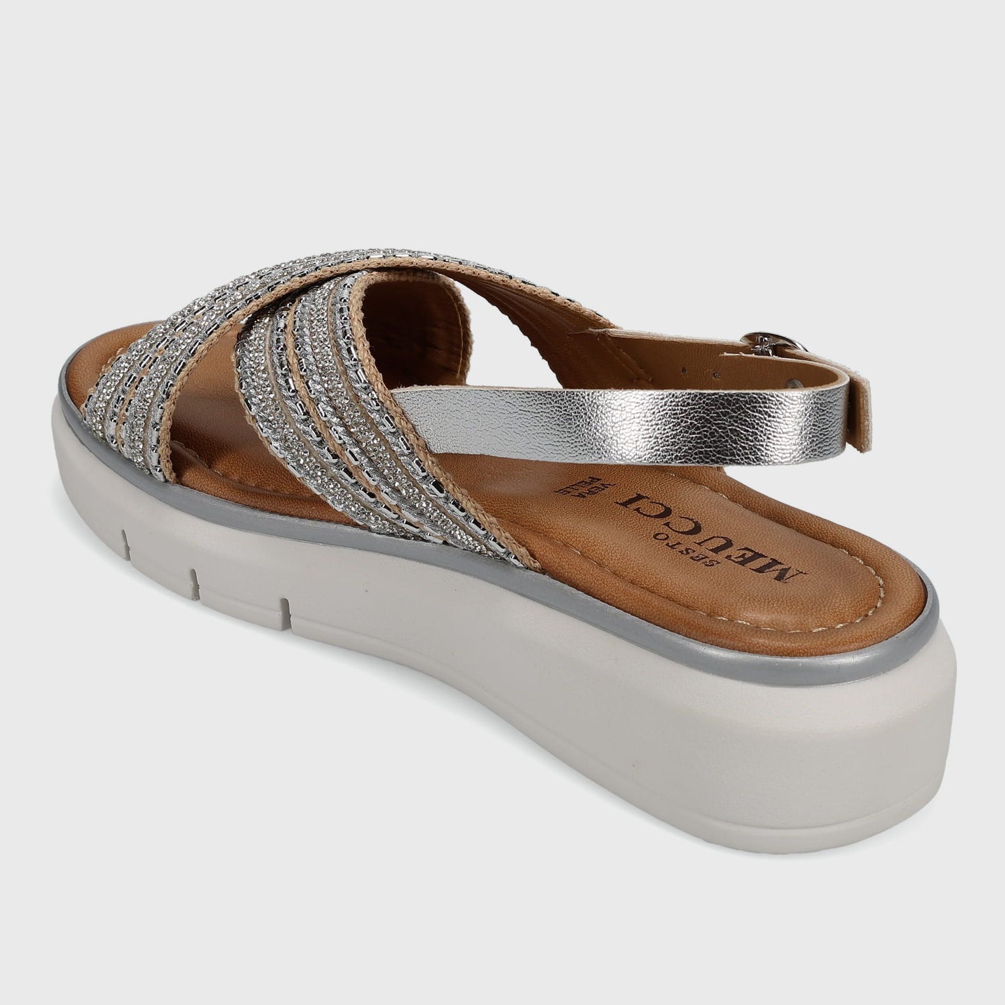 SESTO MEUCCI SANDAL IN NATURAL SILVER