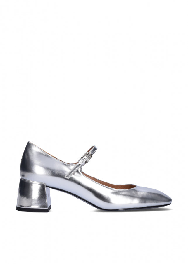 BIBI LOU CARDIFF HEEL IN SILVER