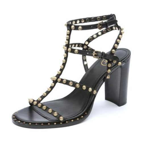 ASH KENYA STUDDED HIGH HEEL IN BLACK