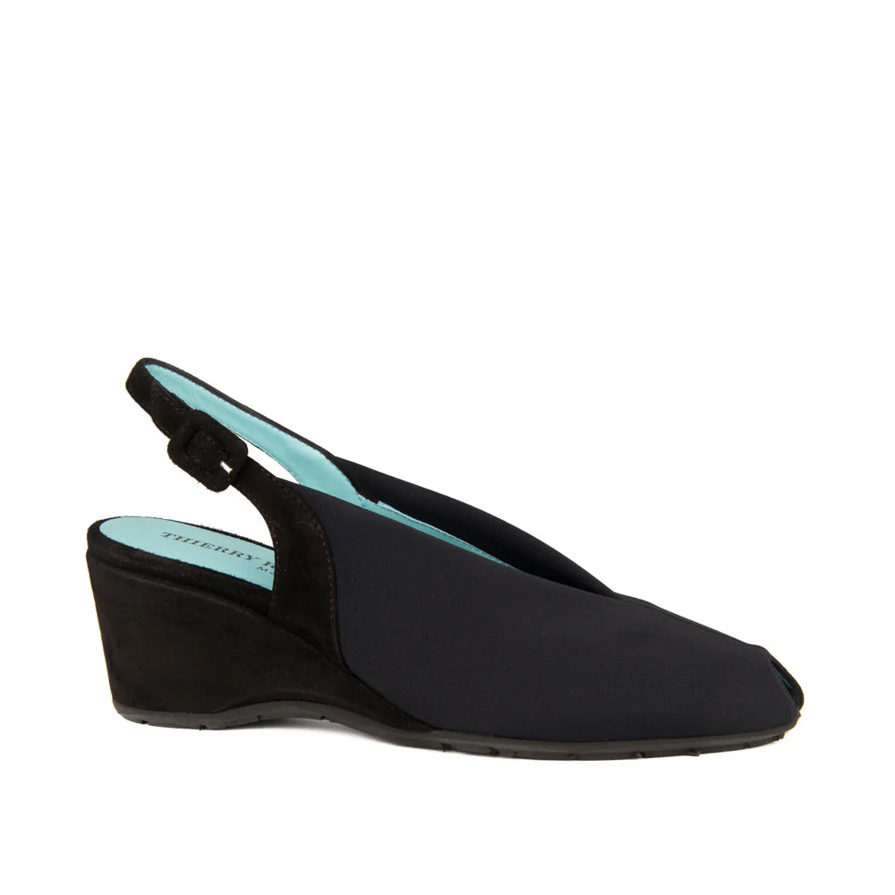 THIERRY RABOTIN KATE SUEDE WEDGES IN BLACK