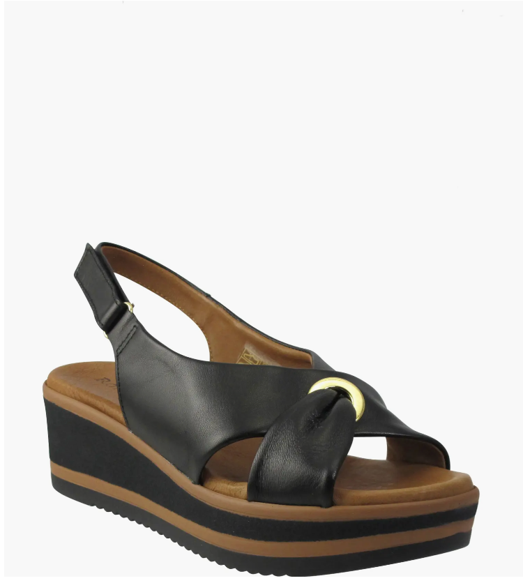 RON WHITE PRIYA SLINGBACK PLATFORM SANDLE IN ONYX