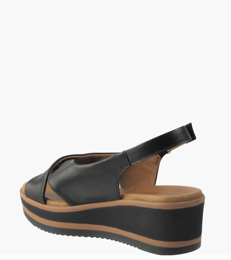 RON WHITE PRIYA SLINGBACK PLATFORM SANDLE IN ONYX