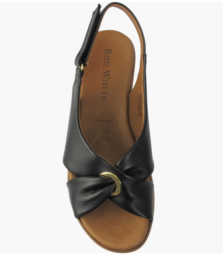 RON WHITE PRIYA SLINGBACK PLATFORM SANDLE IN ONYX