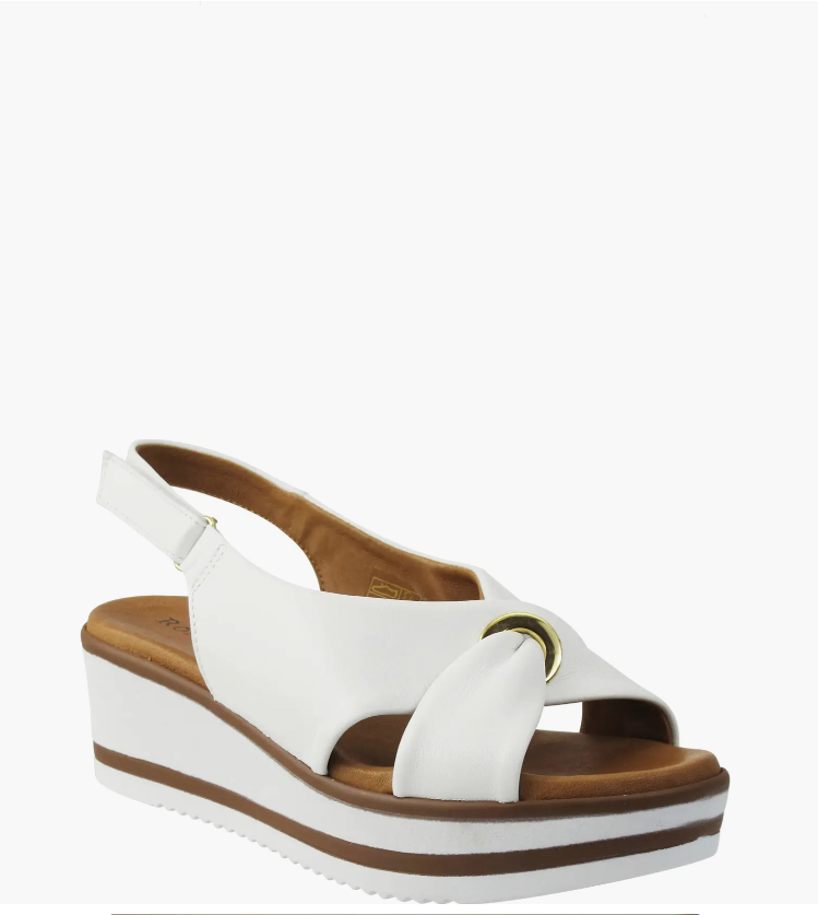 RON WHITE PRIYA SLINGBACK PLATFORM SANDLE IN WHITE