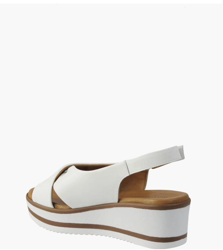 RON WHITE PRIYA SLINGBACK PLATFORM SANDLE IN WHITE