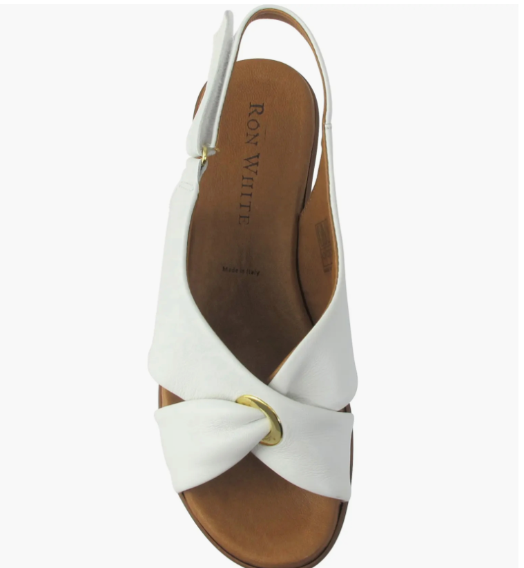 RON WHITE PRIYA SLINGBACK PLATFORM SANDLE IN WHITE