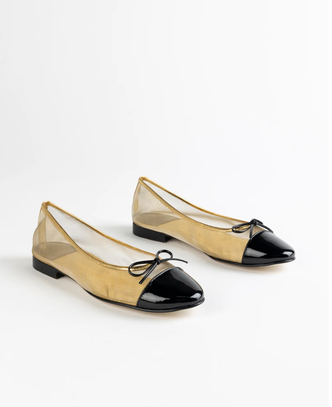 JEFFREY CAMPBELL RELEVE BALLET FLAT IN GOLD/BLACK