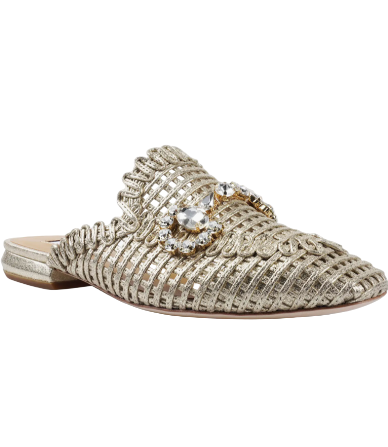 METALLIC LOAFER SLIDE IN GOLD