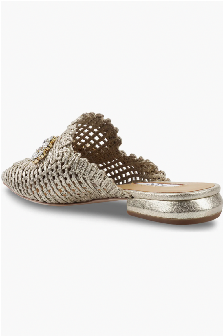 METALLIC LOAFER SLIDE IN GOLD