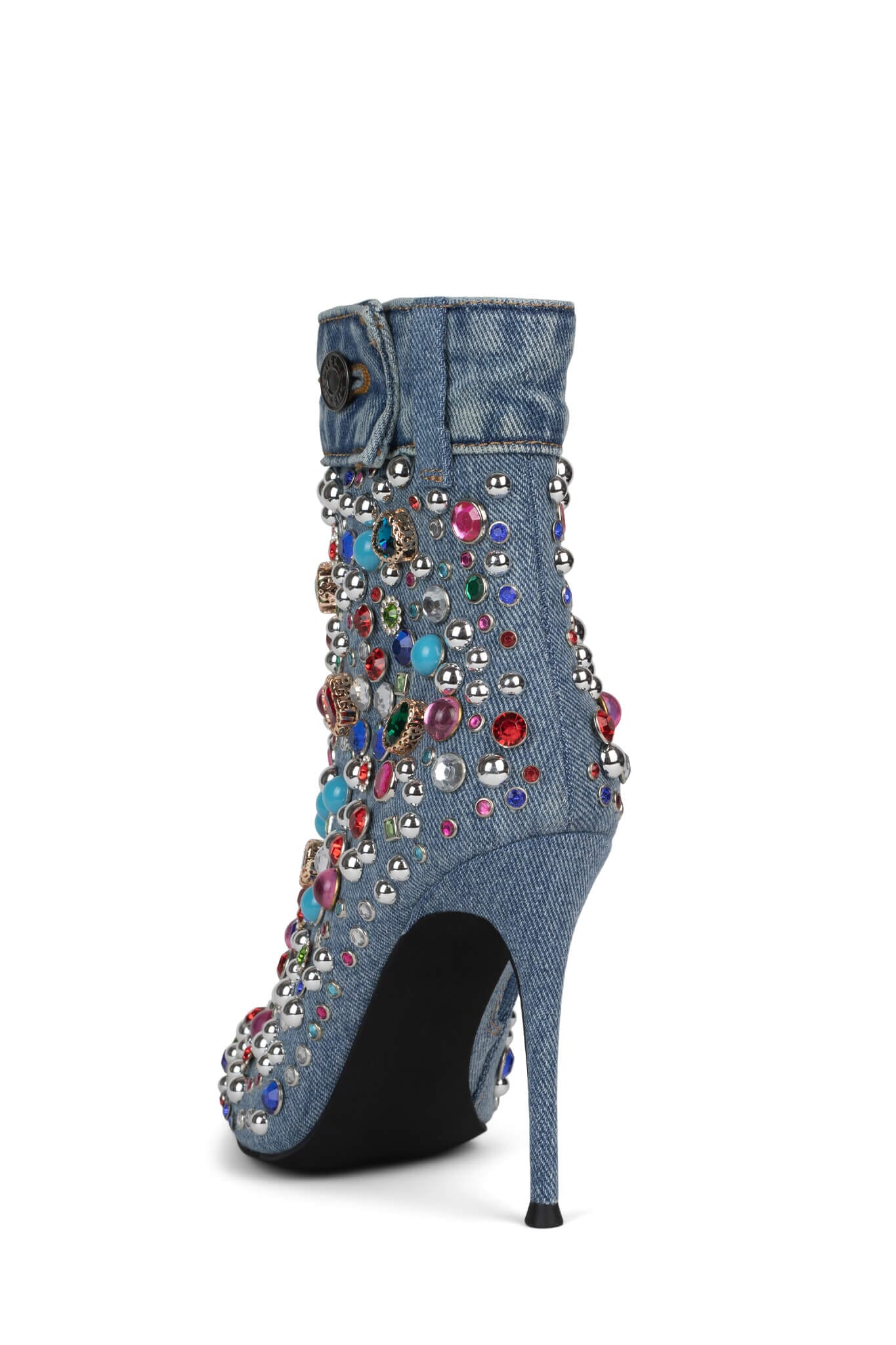 JEFFERY CAMPBELL B-DAZZLED BOOT IN DENIM