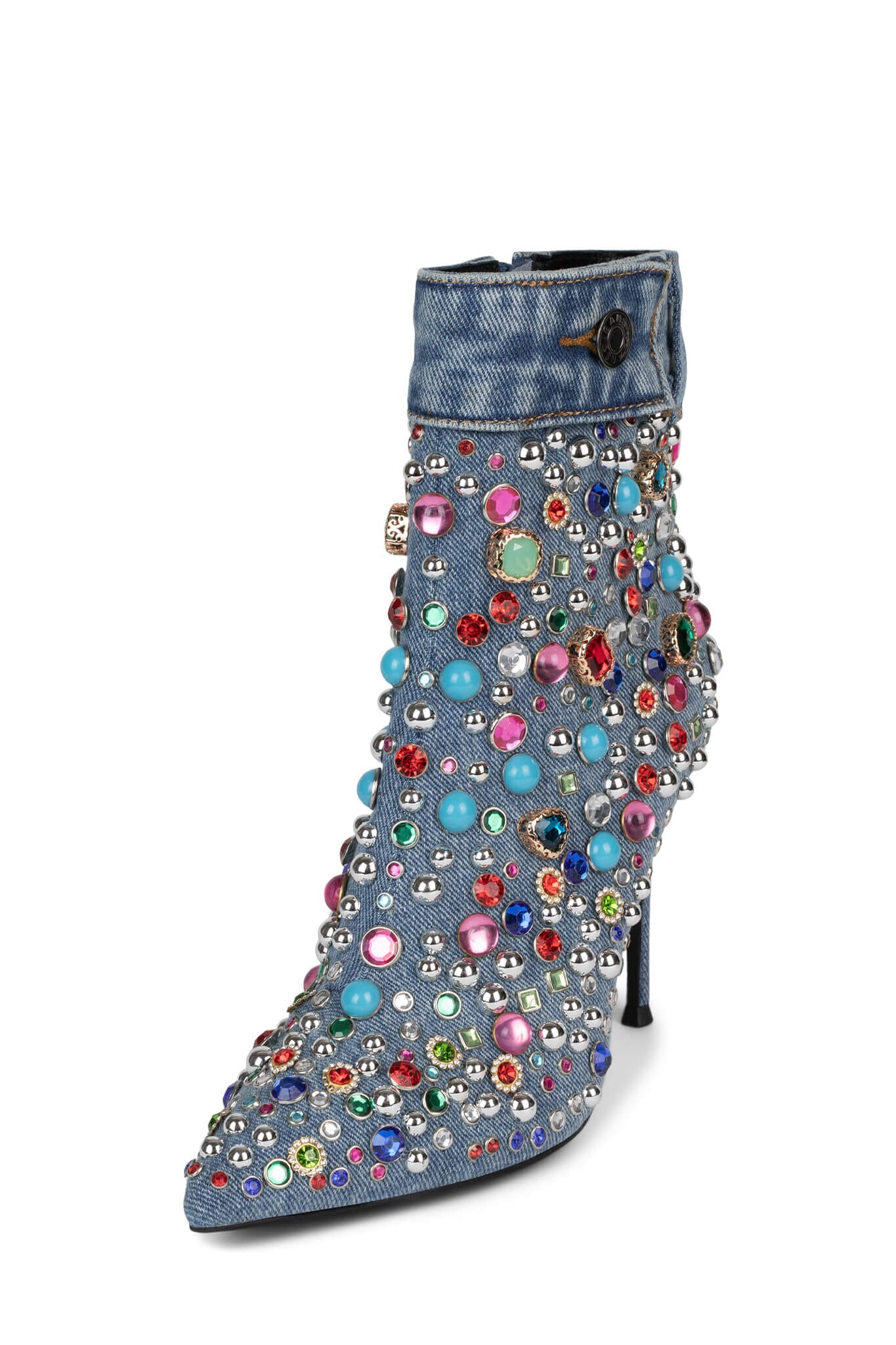 JEFFERY CAMPBELL B-DAZZLED BOOT IN DENIM