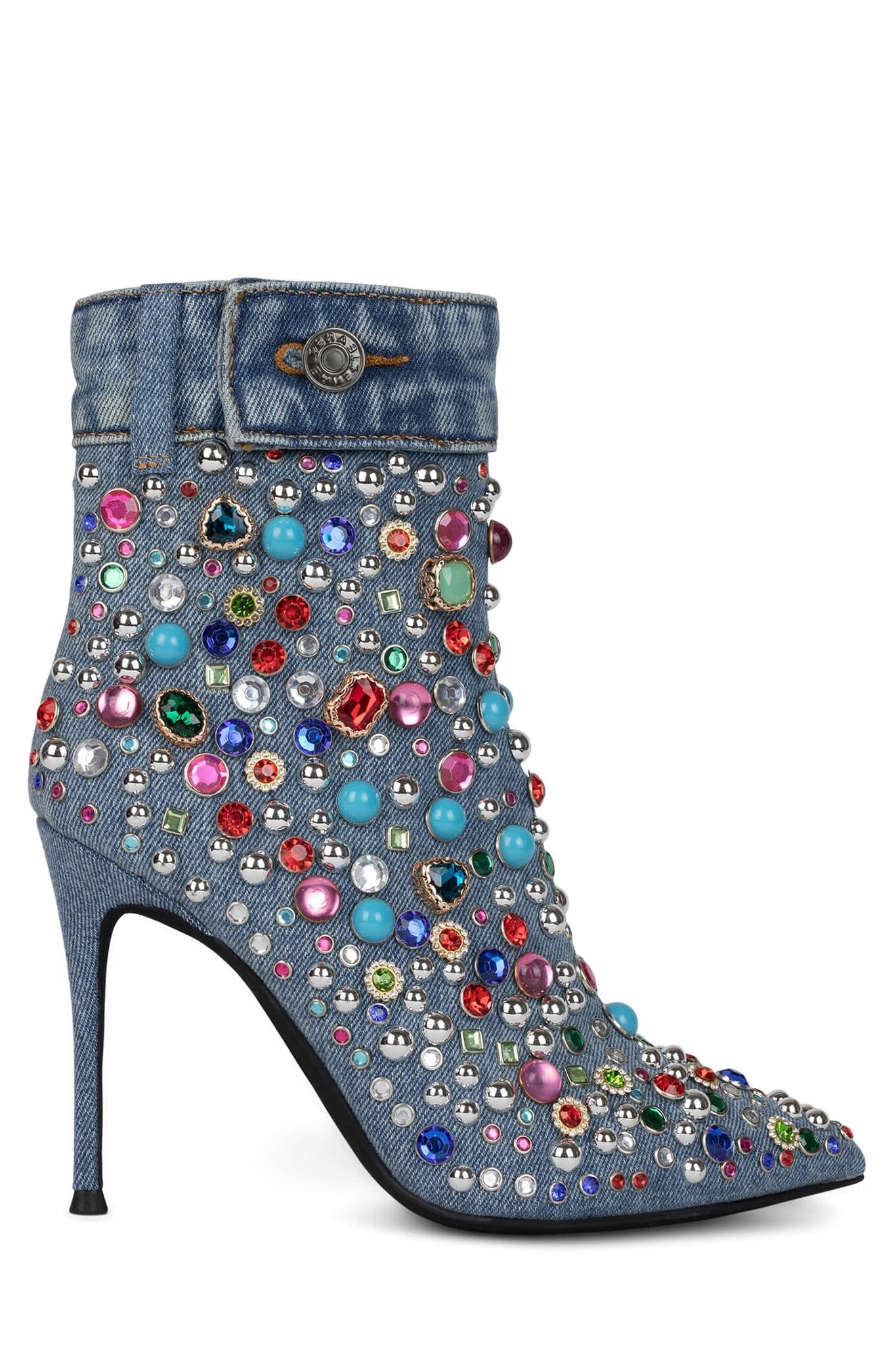 JEFFERY CAMPBELL B-DAZZLED BOOT IN DENIM