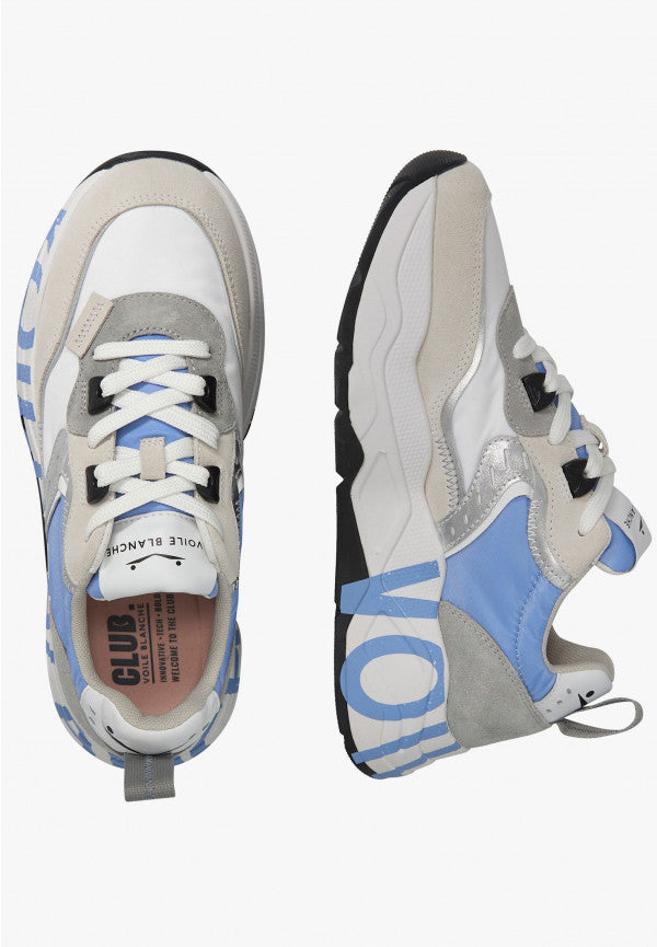 VOILE BLANCHE CLUB105 SNEAKER IN GREY-LIGHT BLUE