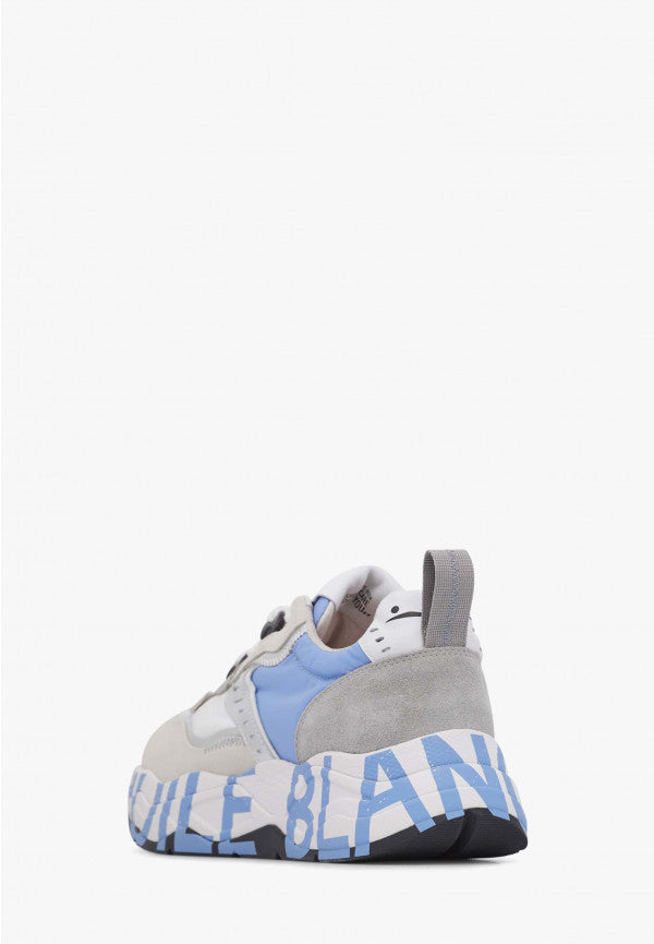 VOILE BLANCHE CLUB105 SNEAKER IN GREY-LIGHT BLUE
