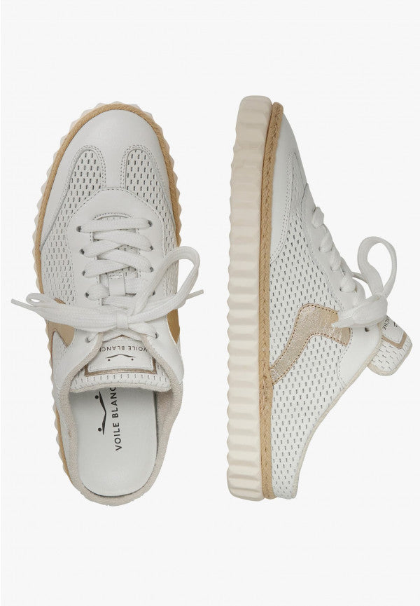 VOILE BLANCHE INES MULE IN WHITE PLATINUM