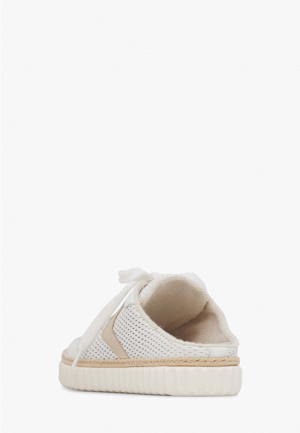 VOILE BLANCHE INES MULE IN WHITE PLATINUM