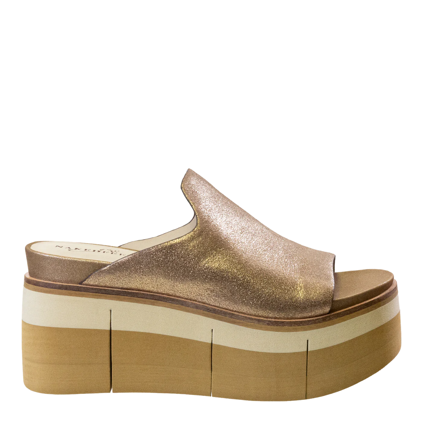 NAKED FEET FLOW SANDAL PLATFORM IN GOLD