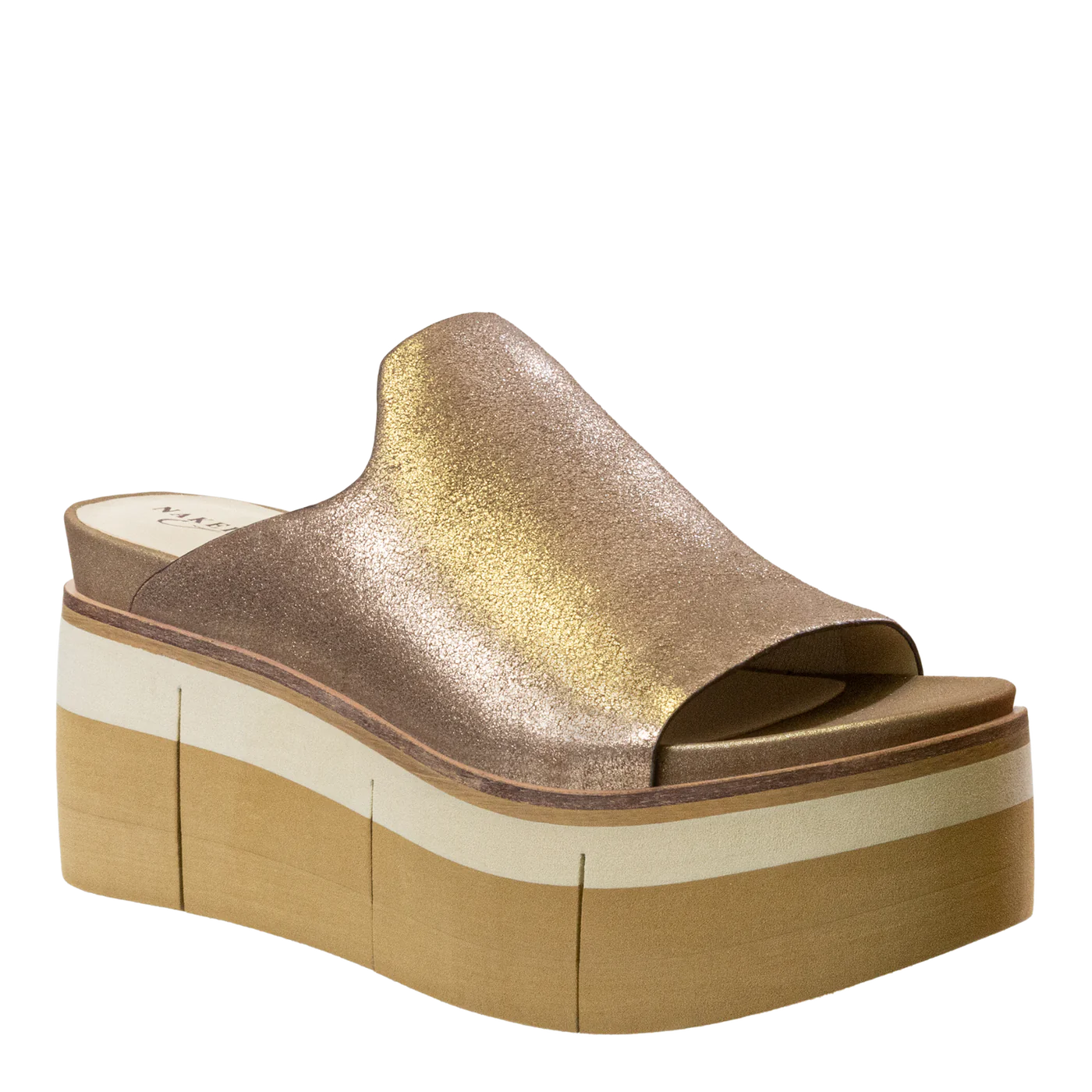 NAKED FEET FLOW SANDAL PLATFORM IN GOLD