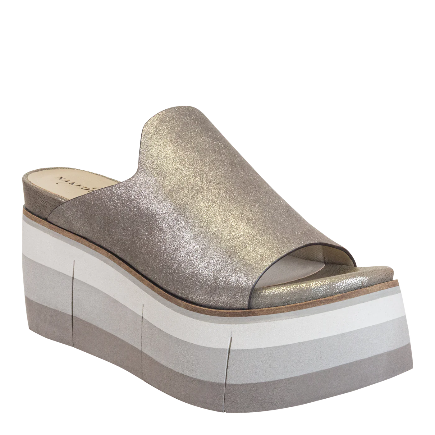 NAKED FEET FLOW SANDAL PLATFORM IN SILVER