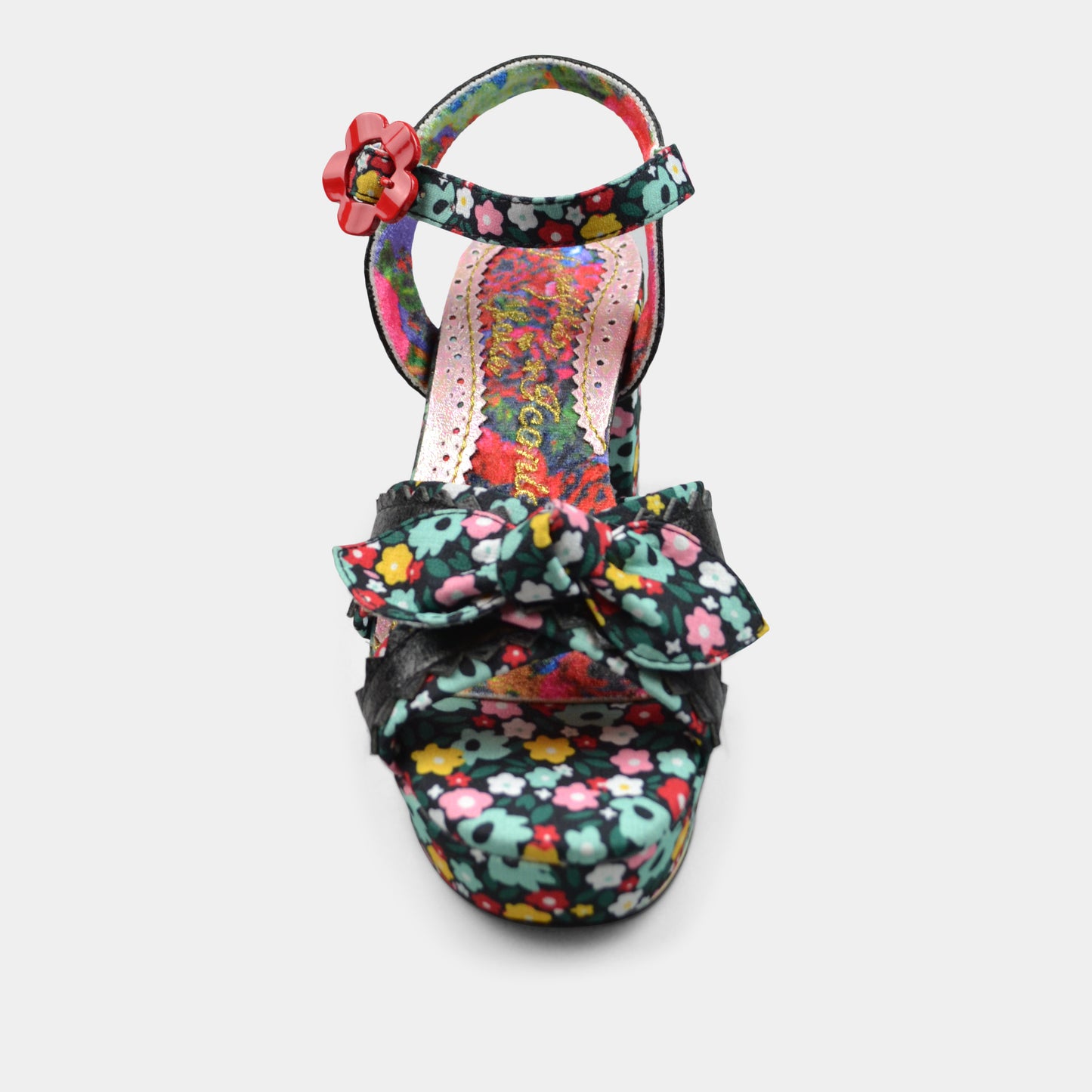 IRREGULAR CHOICE FLOWER PATTERN IN BLACK