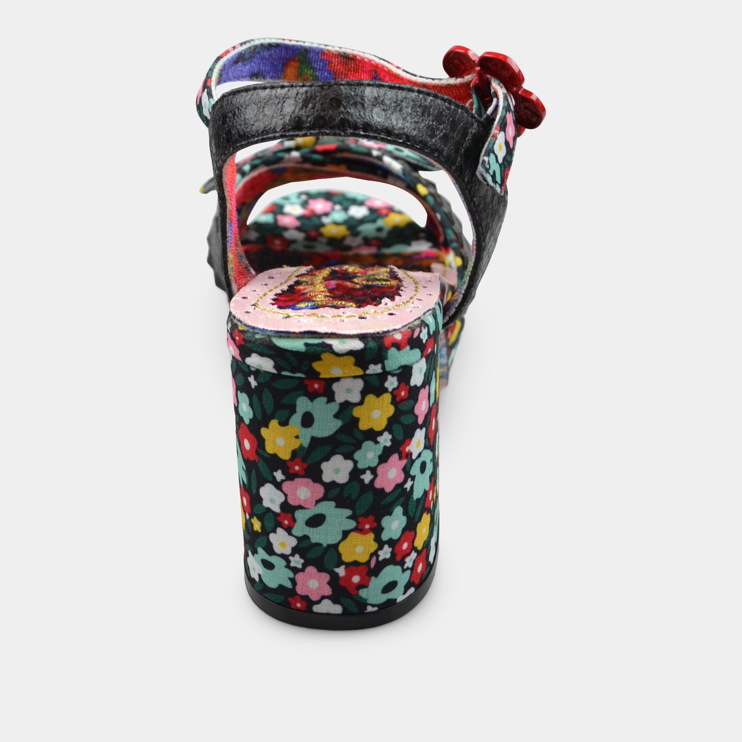 IRREGULAR CHOICE FLOWER PATTERN IN BLACK