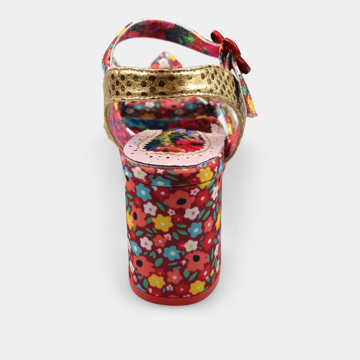 IRREGULAR CHOICE FLOWER PATTERN IN GOLD