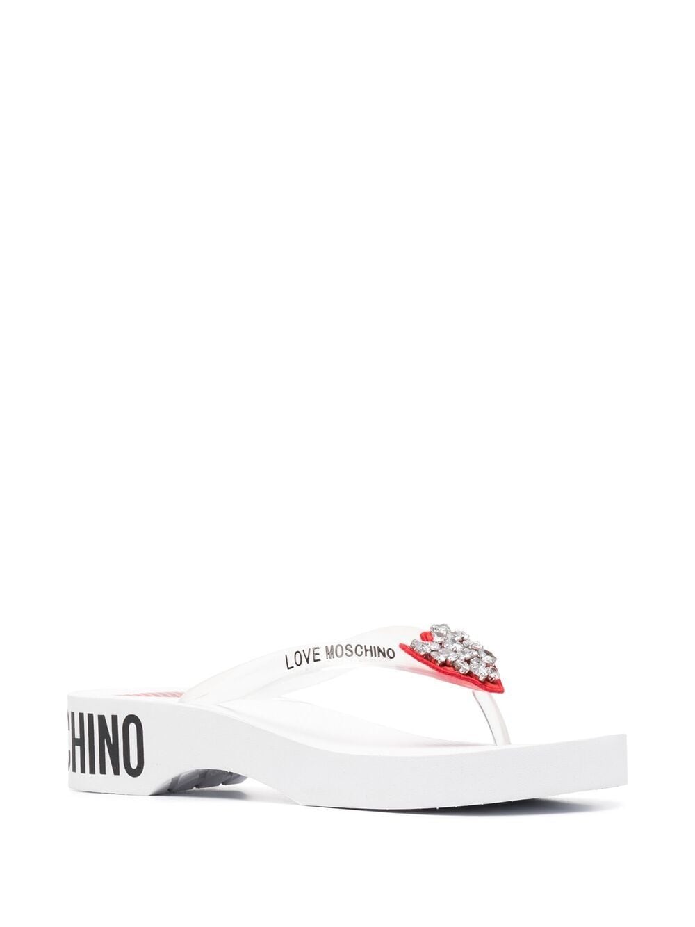 LOVE MOSCHINO OGO-PRINT SOLE FLIP-FLOPS