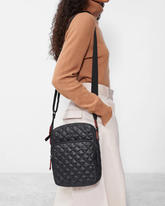 MZ WALLACE LARGE METRO CROSSBODY IN BLACK REC