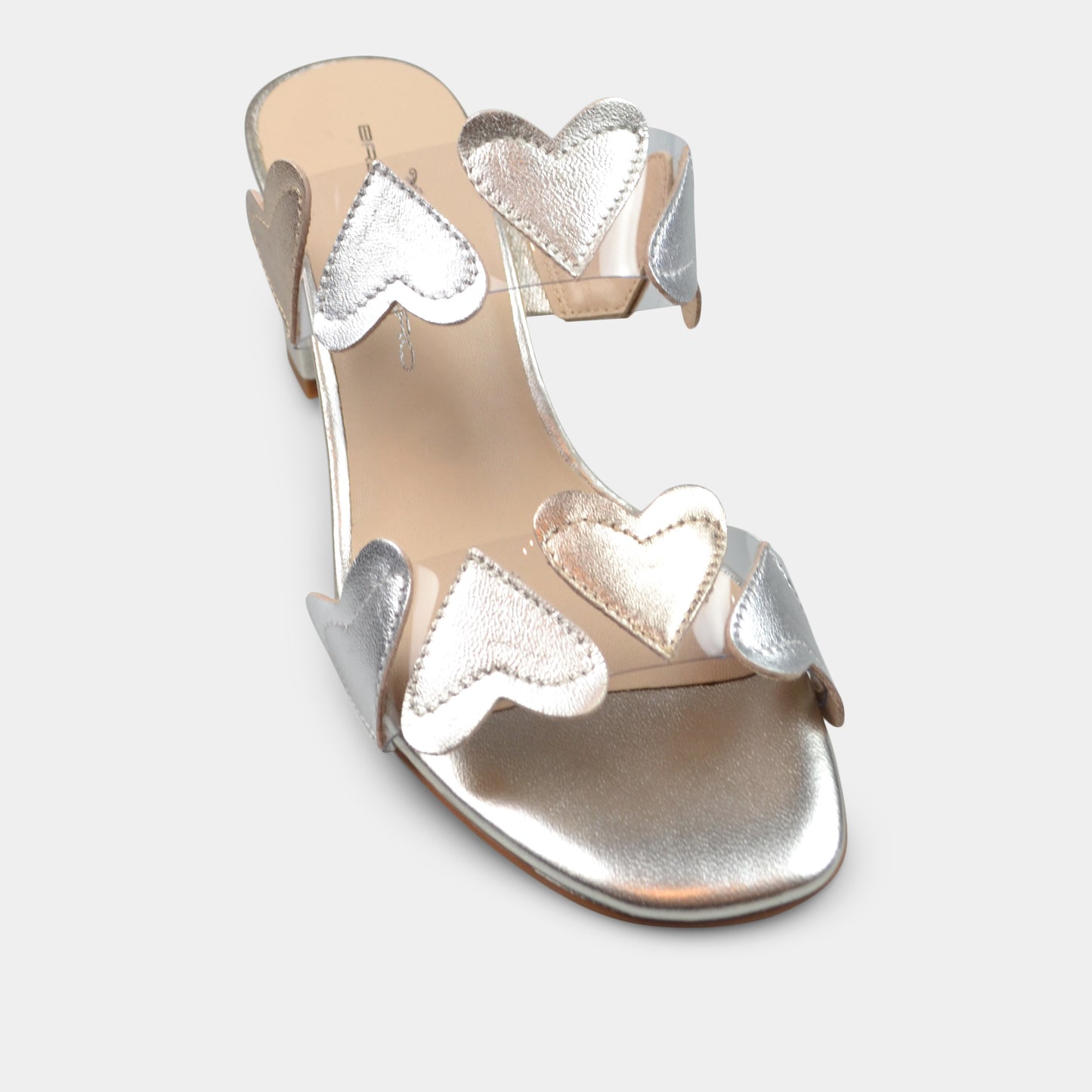 BRENDA ZARO T3589 HEARTS SLIDE IN SILVER