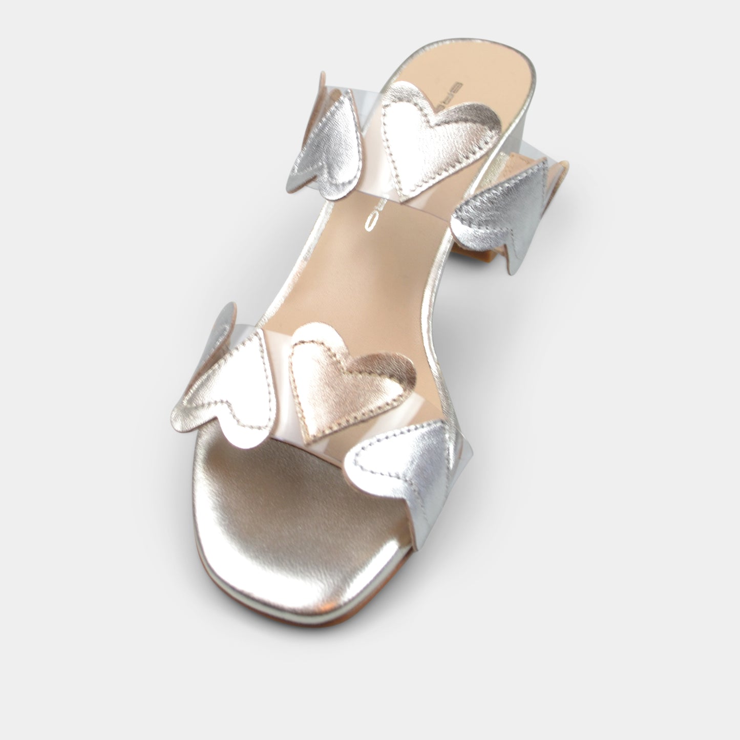 BRENDA ZARO T3589 HEARTS SLIDE IN SILVER