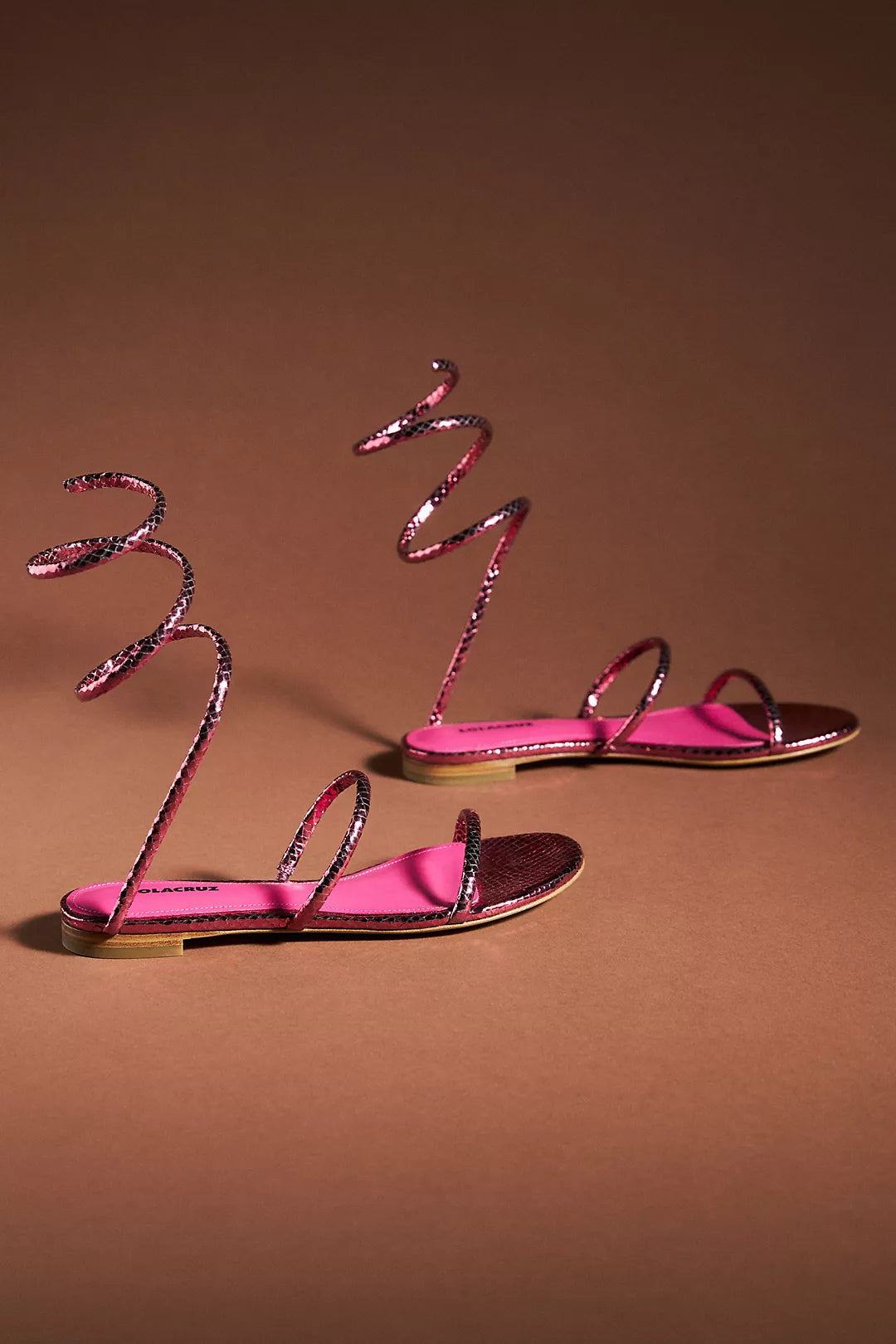 LOLACRUZ PIALE SANDALS IN MEDIUM PINK