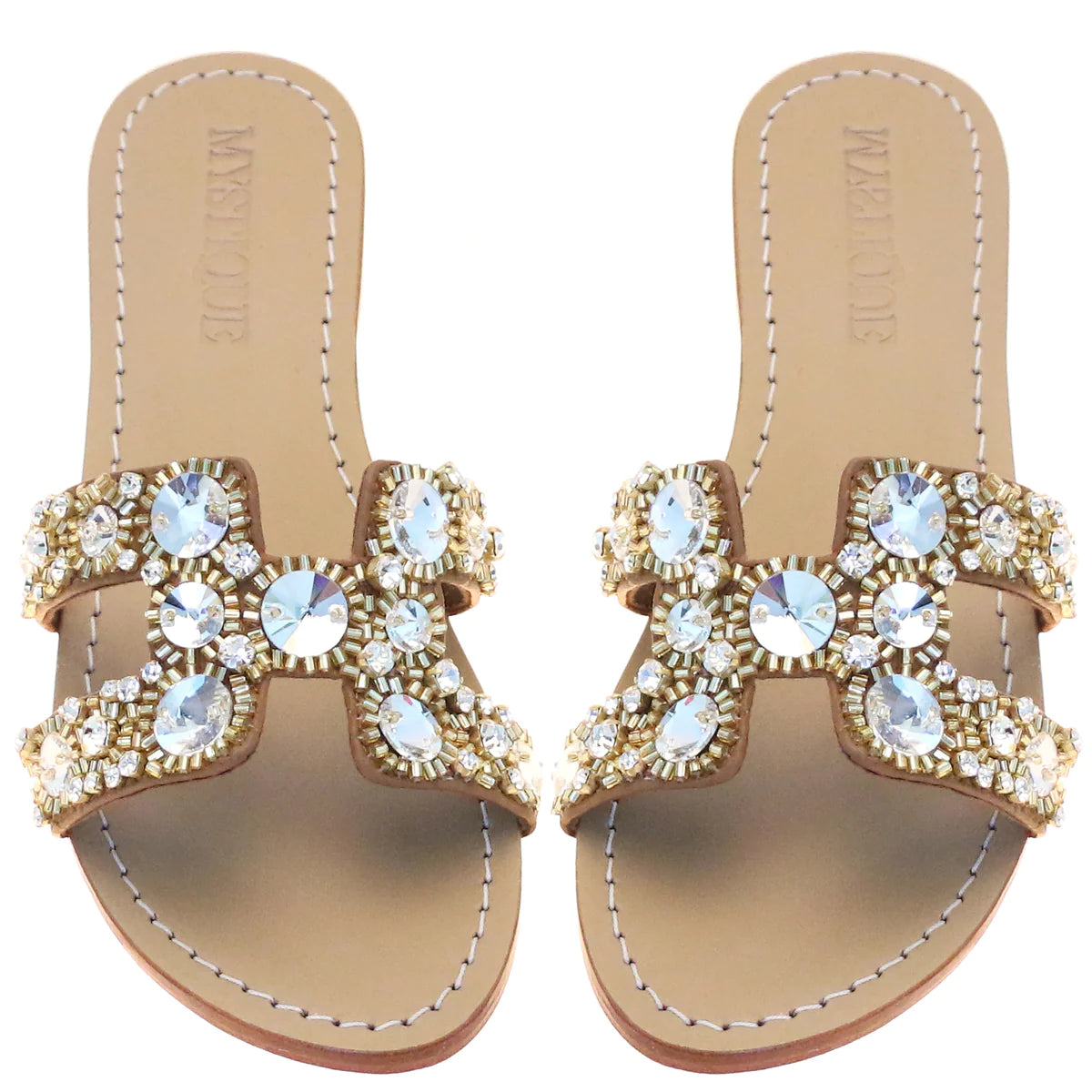 MYSTIQUE AJEX BROWN SEQUIN SANDAL