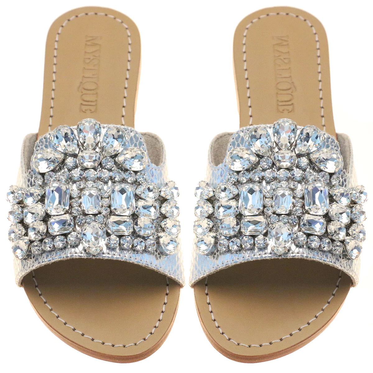 MYSTIQUE CALIAS SILVER SEQUIN SANDAL