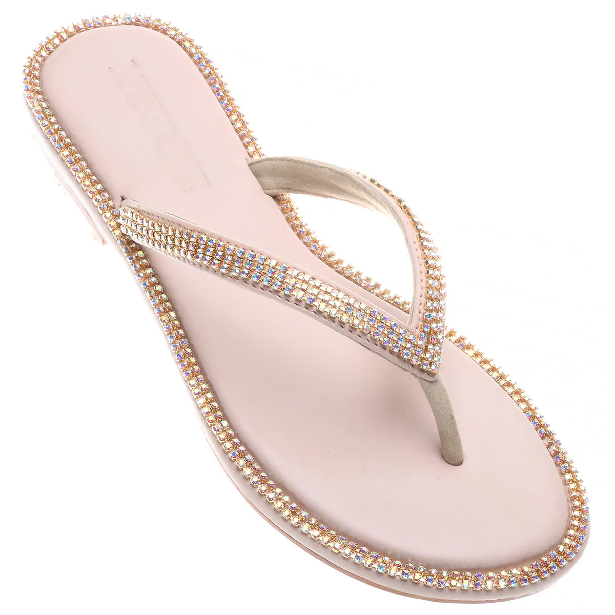 MYSTIQUE CARSON CITY SANDAL BEIGE WITH SEQUINS