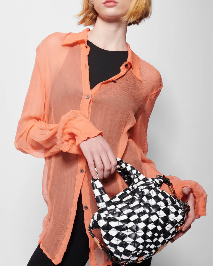 MZ WALLACE MICRO SUTTON IN CHECKERBOARD