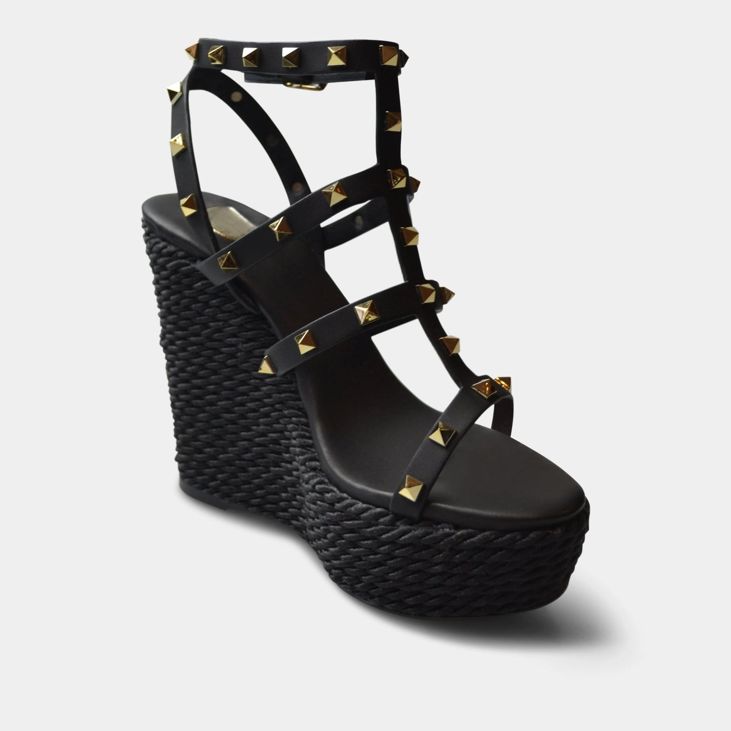 EXE' ROSA SANDAL WEDGE IN BLACK