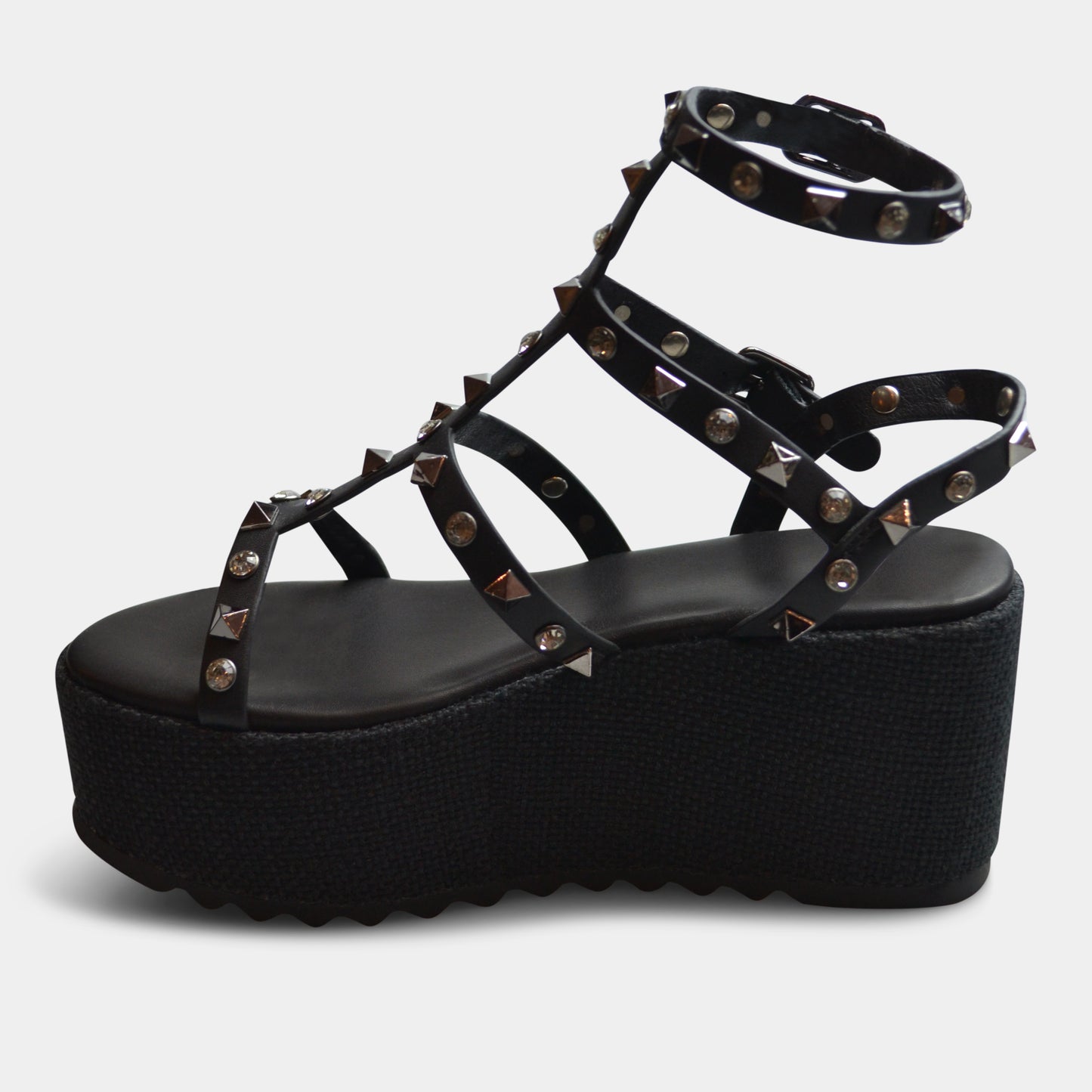 EXE MELANIE WEDGE SANDAL IN BLACK