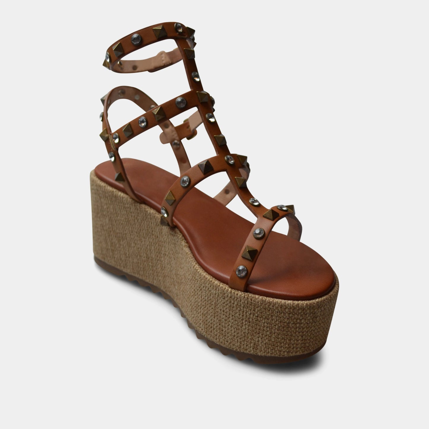 EXE' MELANIE WEDGE SANDAL IN TAN