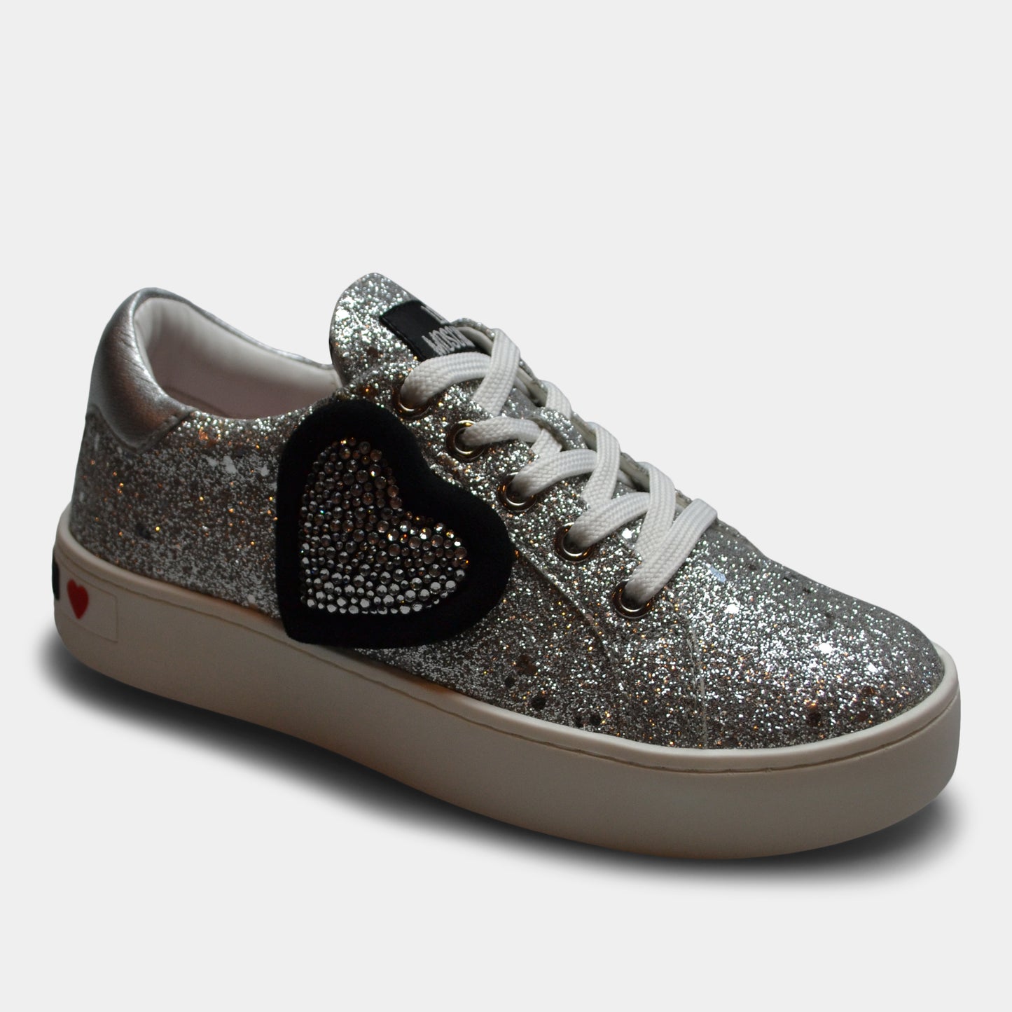 LOVE MOSCHINO SNEAKER IN SILVER